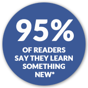 95% of readers say they learn something new